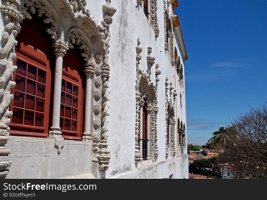 The Sintra National Palace (Palacio Nacional de Sintra), or Town Palace (Palacio da Vila), near Lisbon,  Portugal.
The best preserved mediaeval Royal Palace in Portugal, UNESCO World Heritage Site. The Sintra National Palace (Palacio Nacional de Sintra), or Town Palace (Palacio da Vila), near Lisbon,  Portugal.
The best preserved mediaeval Royal Palace in Portugal, UNESCO World Heritage Site