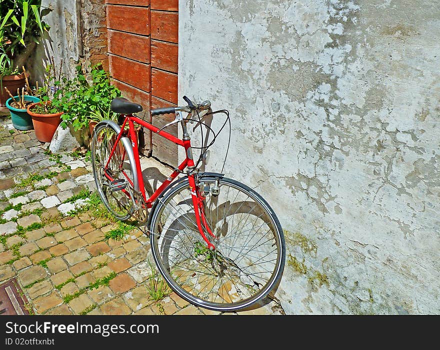 A Picturesque Italian House with bicycle. A Picturesque Italian House with bicycle