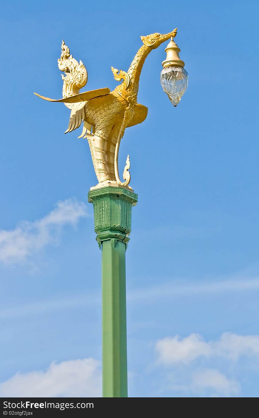 Detail of Beautiful Lamppost on blue sky