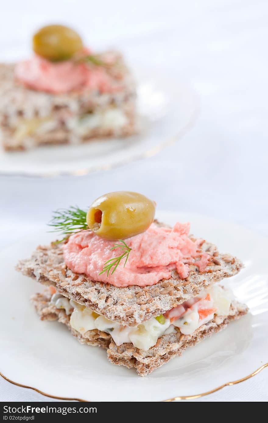 Overhead shot of small sandwiches for party event. Overhead shot of small sandwiches for party event