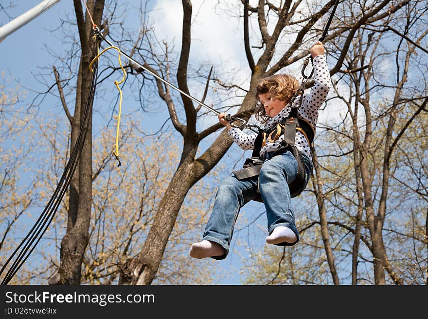 Little Girl In A Bungee