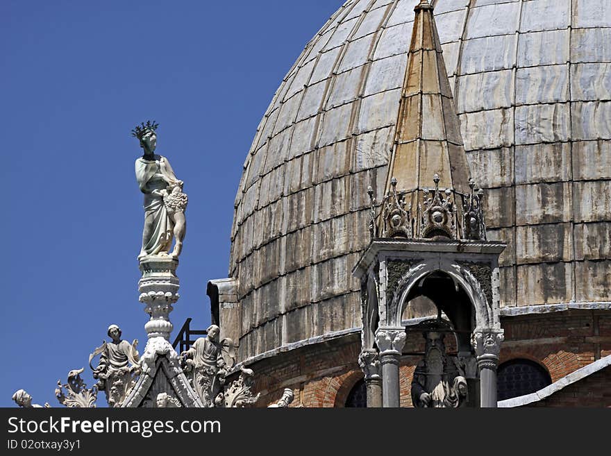 Basilica San Marco, front detail of Marks's Church, Venice, Italy, Europe. Basilica San Marco, front detail of Marks's Church, Venice, Italy, Europe