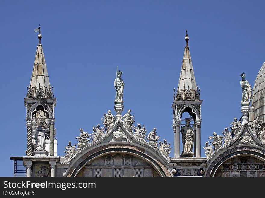 St Marks Basilico, facade detail, Venice, Veneto, Italy. St Marks Basilico, facade detail, Venice, Veneto, Italy