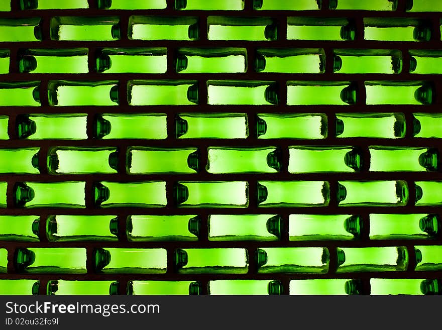 Background: green glass with a light from the back. Background: green glass with a light from the back.