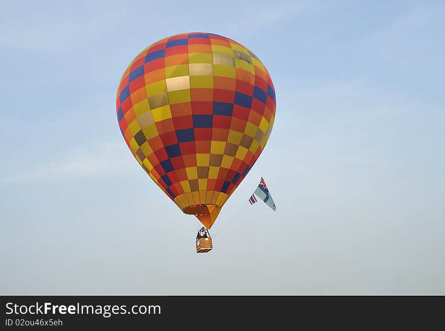 Hot Air Balloon drift on The Sky.