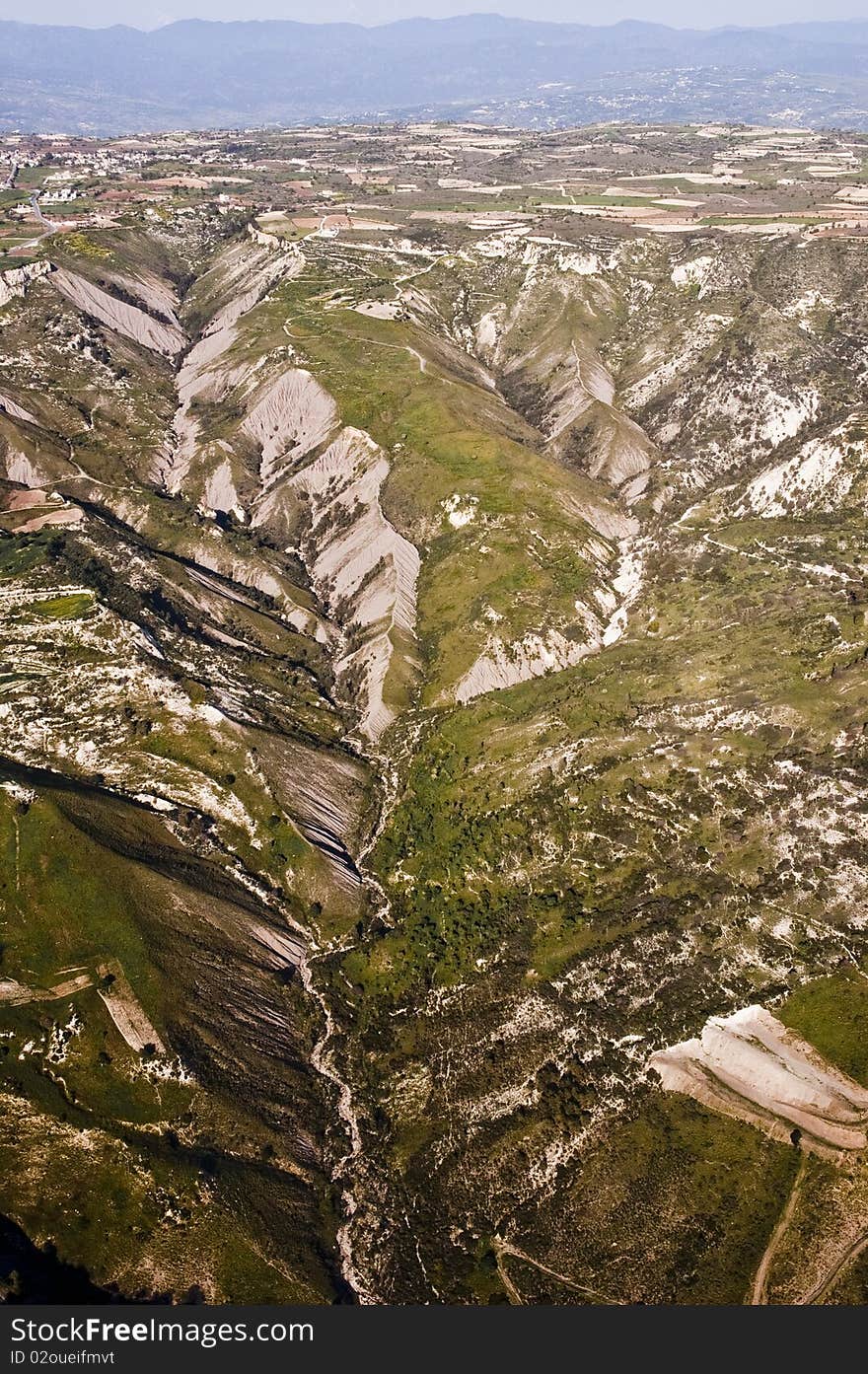 Aerial view of cracked mountain, Cyprus. Aerial view of cracked mountain, Cyprus