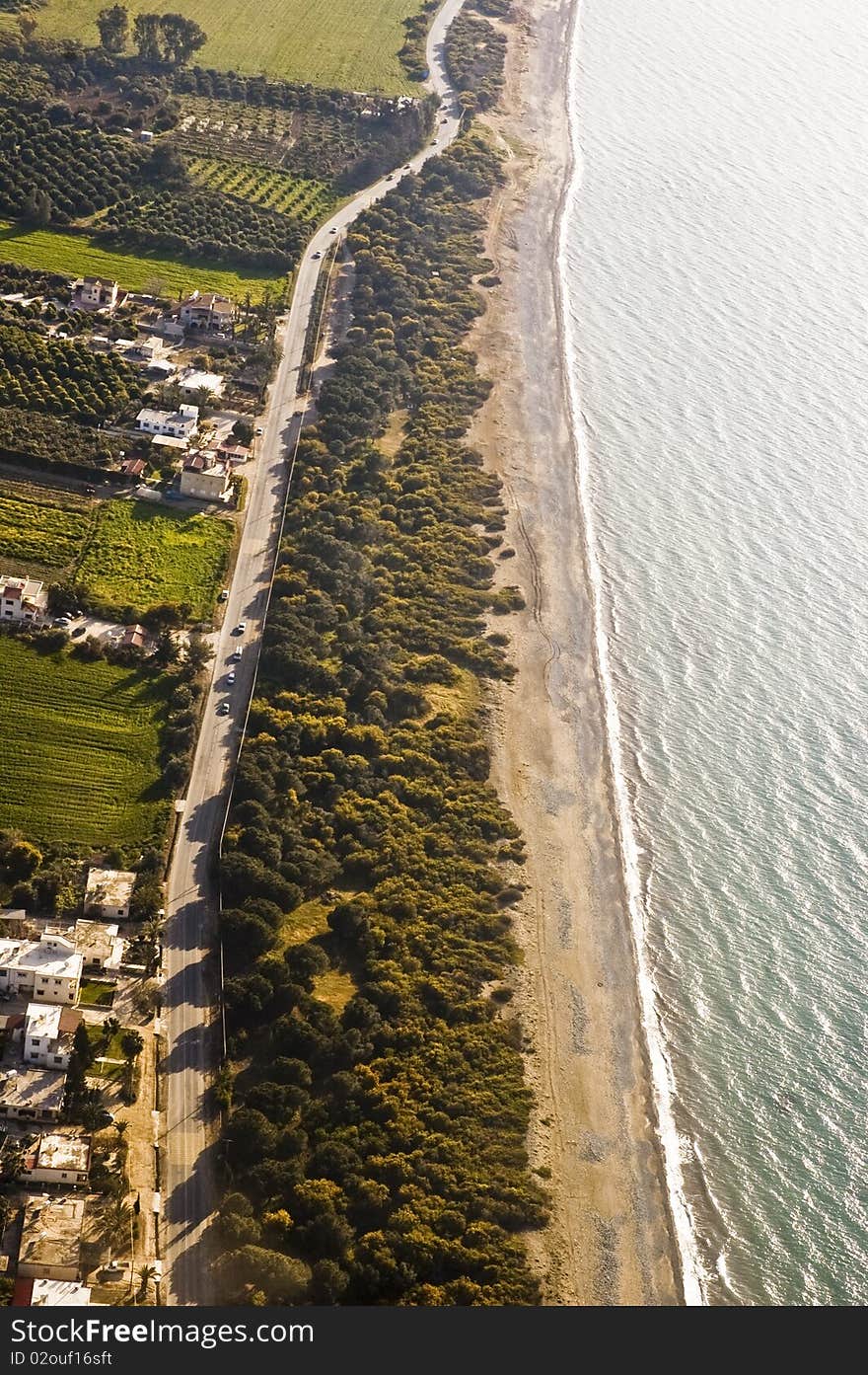 Aerial view on the coast of the Mediterranean sea, Cyprus. Aerial view on the coast of the Mediterranean sea, Cyprus