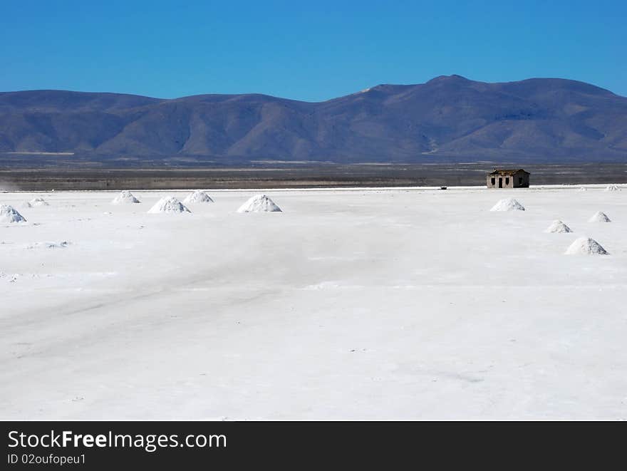 Lonely House In Salt Desert