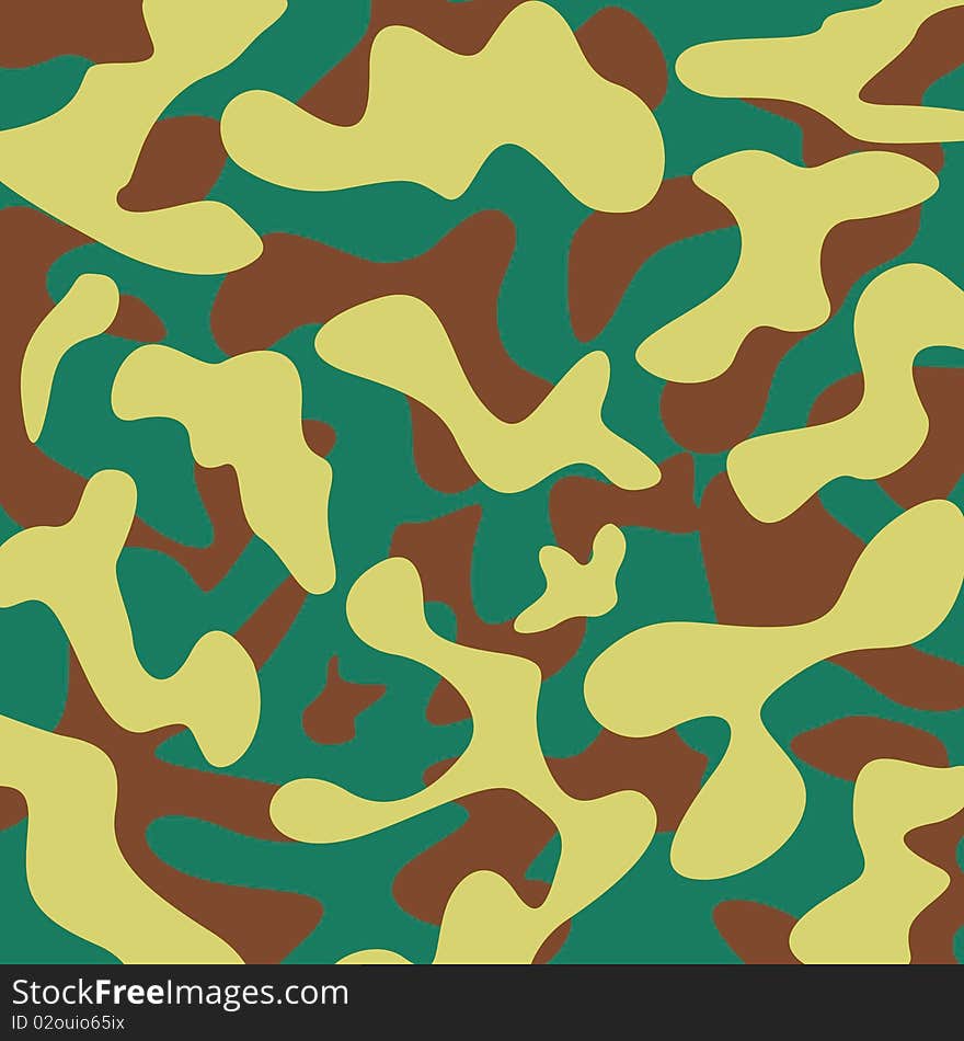 Camouflage pattern swampy green and beige