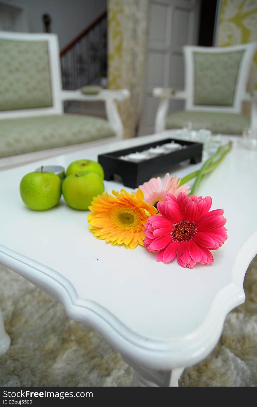 Simple decoration on a table at living room