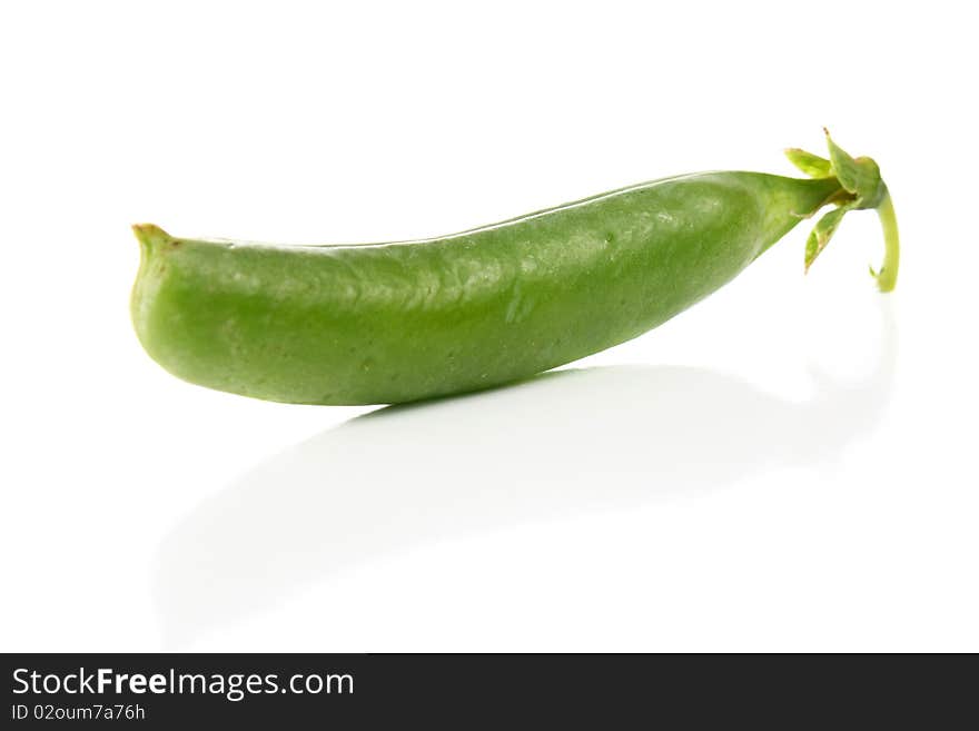 Green pea isolated on white background