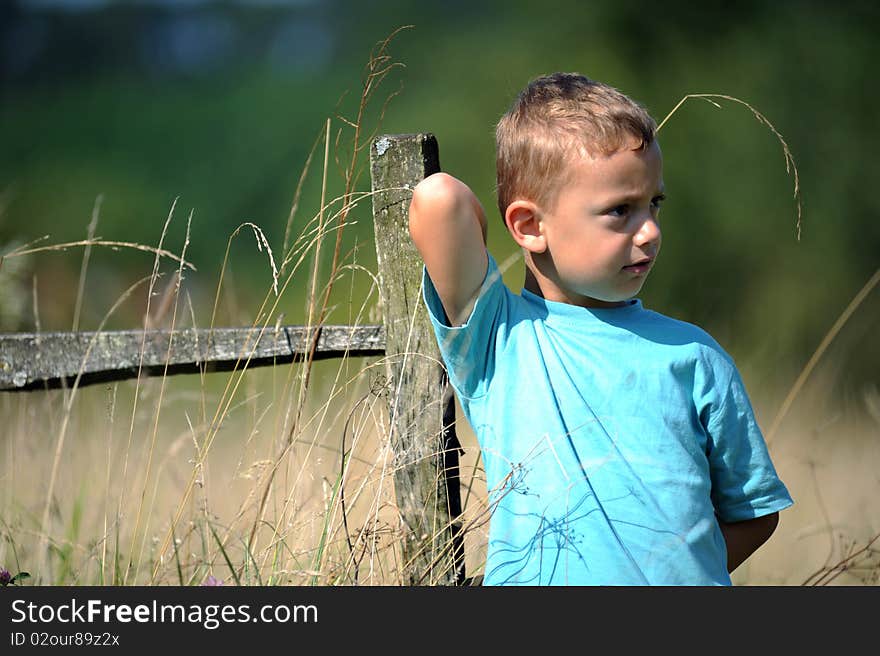 An adorable little boy upset