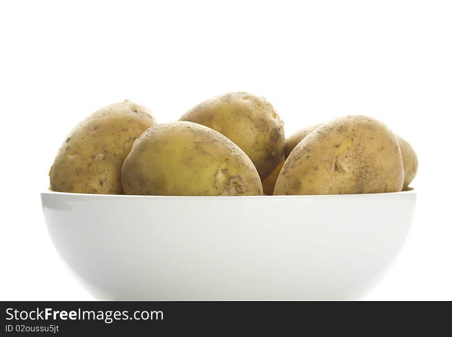 Potatoes on a white background