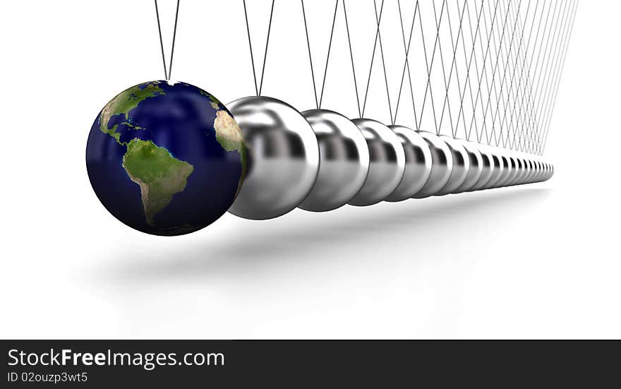 A pendulum with earth in static. A pendulum with earth in static