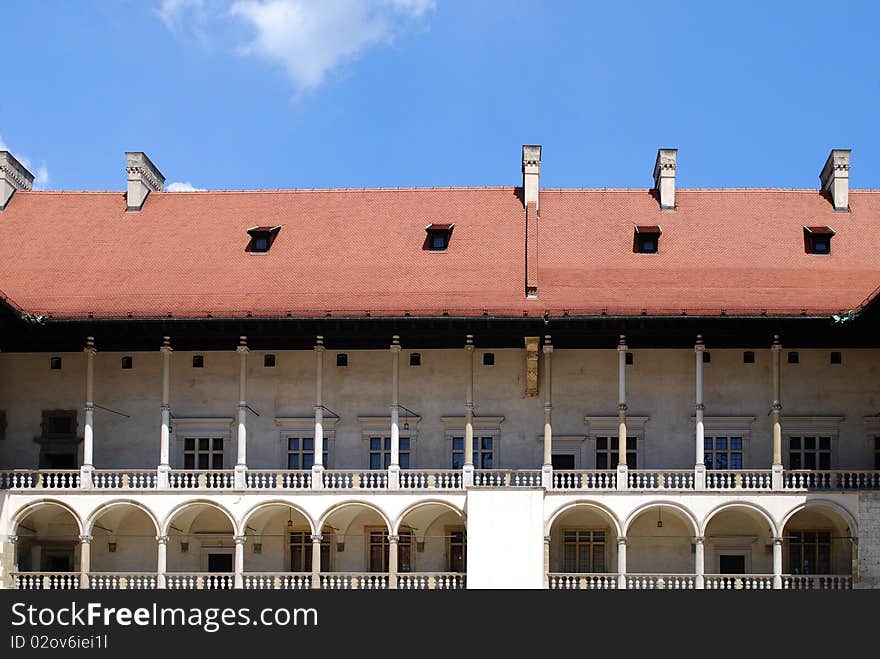 Renaissance arcades. Wawel Royal Castle in Cracow