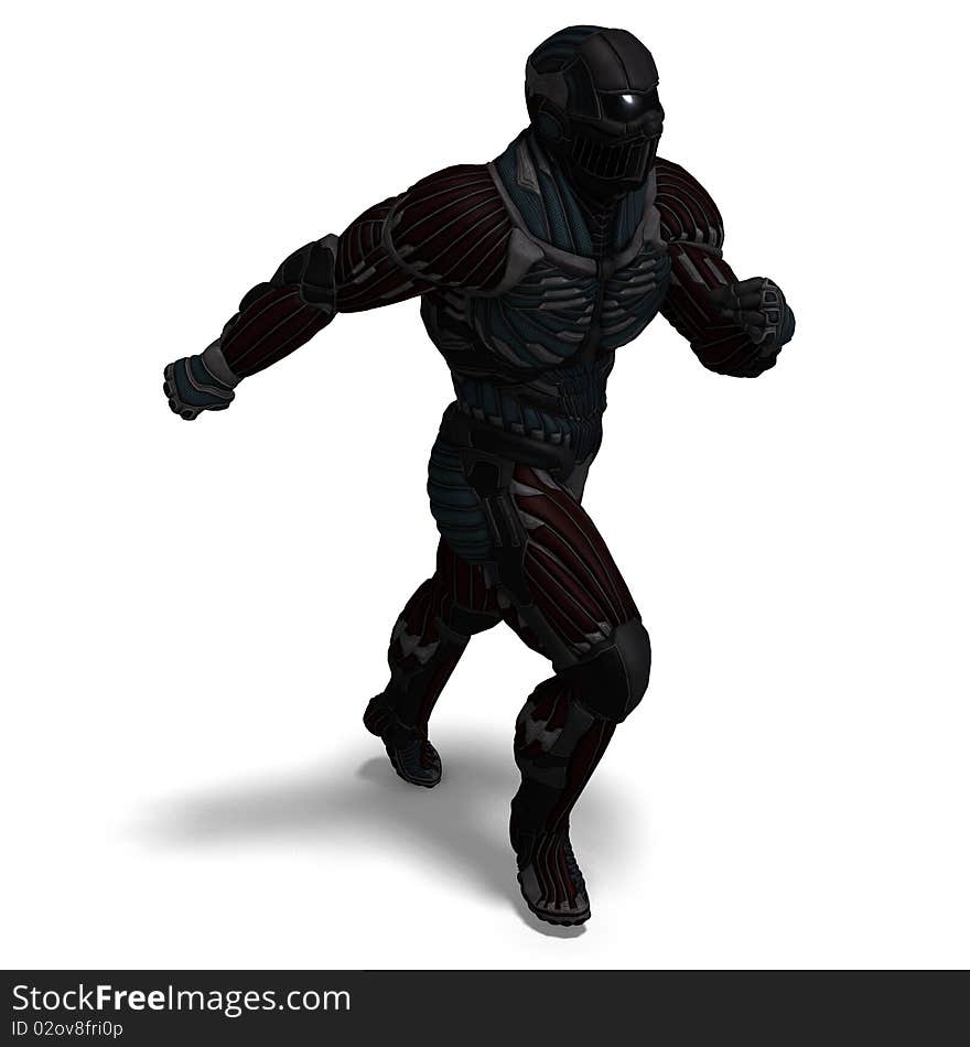 Science fiction male character in futuristic suit