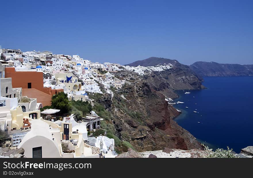 Santorini view with white houses