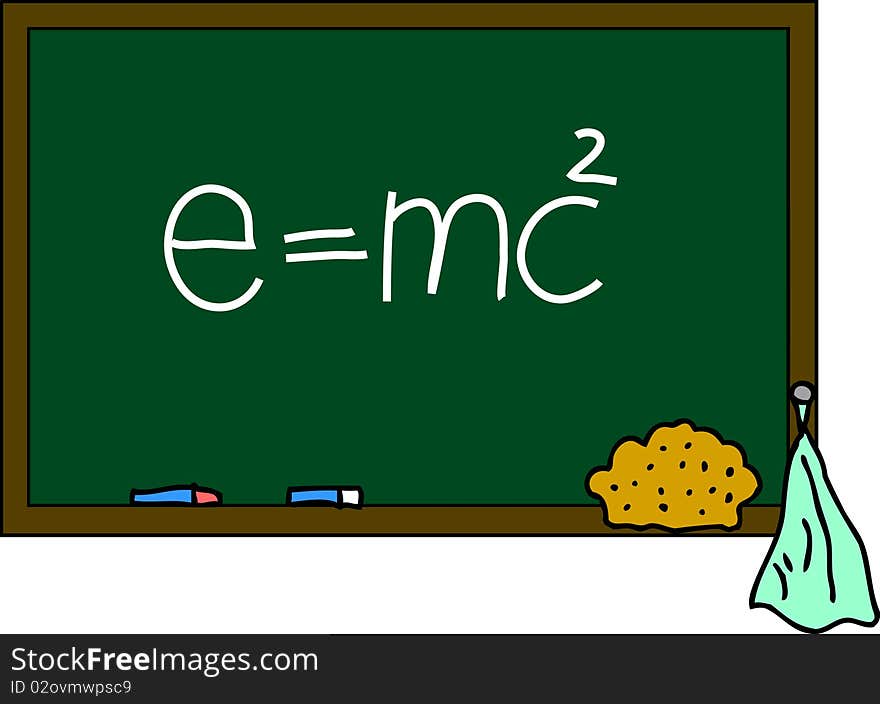 Ullustration of a blackboard e=mc2