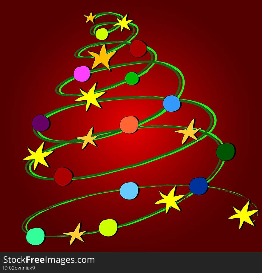 Illustration of a abstract christmas tree