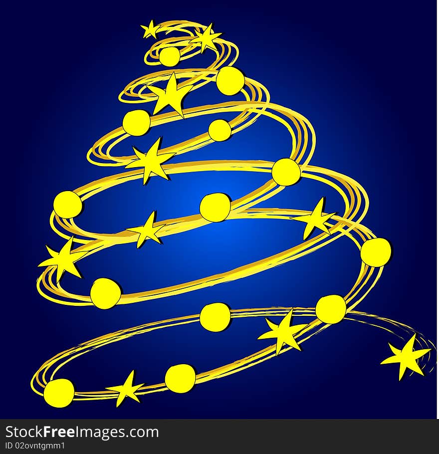 Illustration of a abstract christmas tree