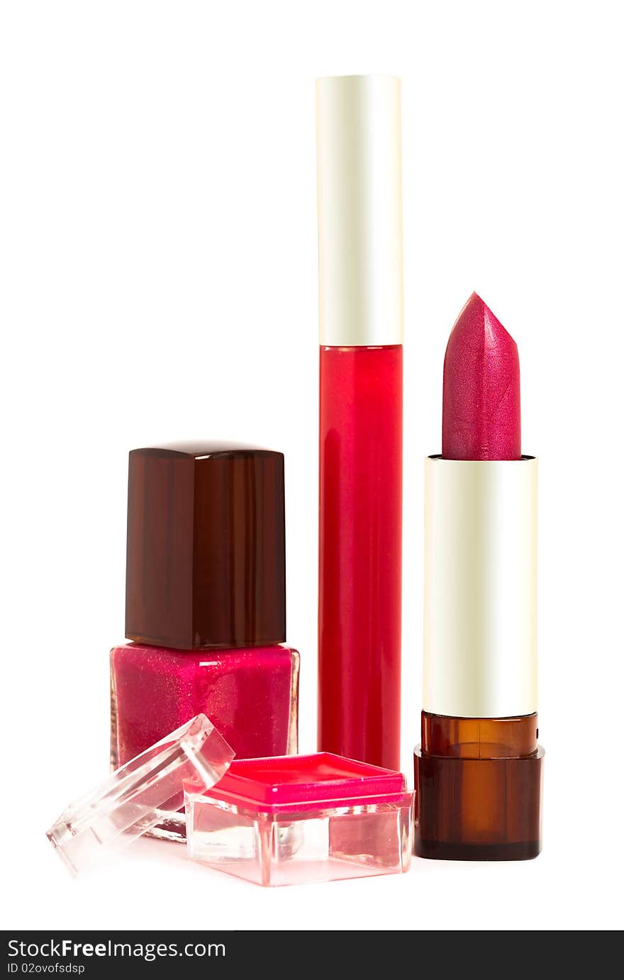 Lipstick, gloss for lips and enamel