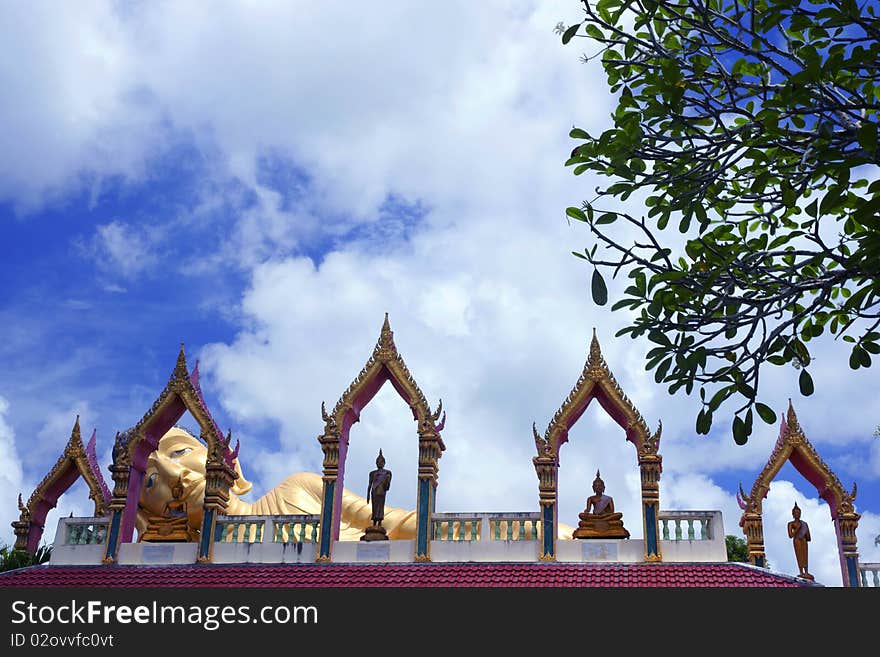 Sleeping buddha in south thailand