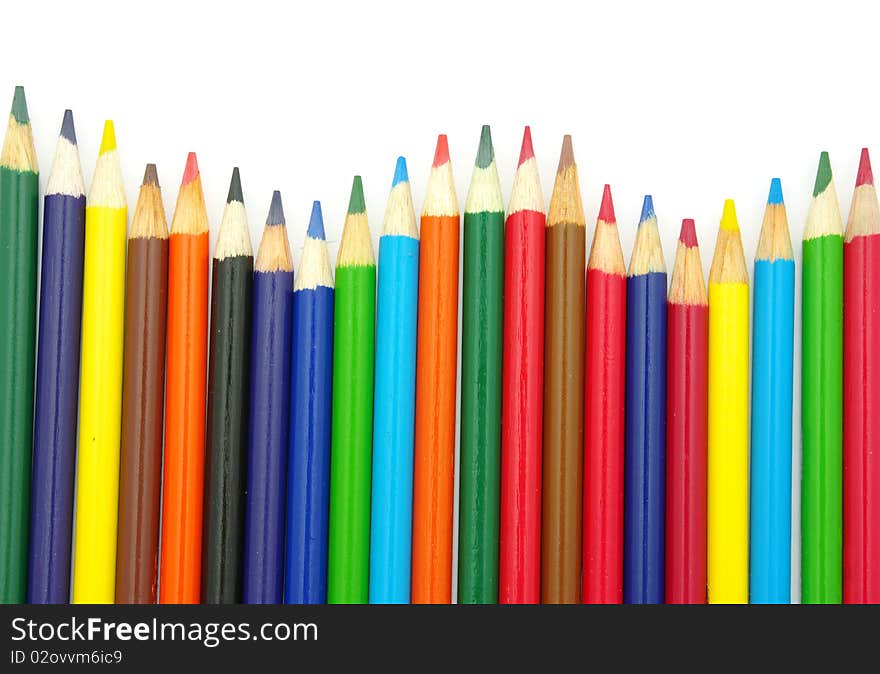 Color pencils isolated on a white background