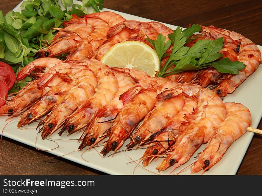 Grilled shrimps