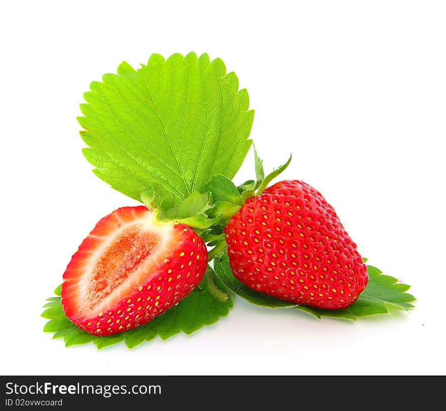 Fresh and juicy strawberry isolated on white