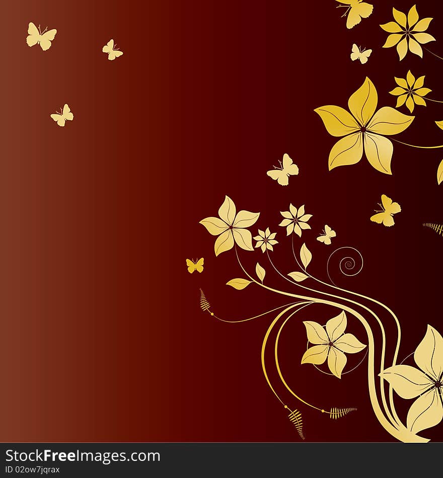 Abstract floral vector background. vector