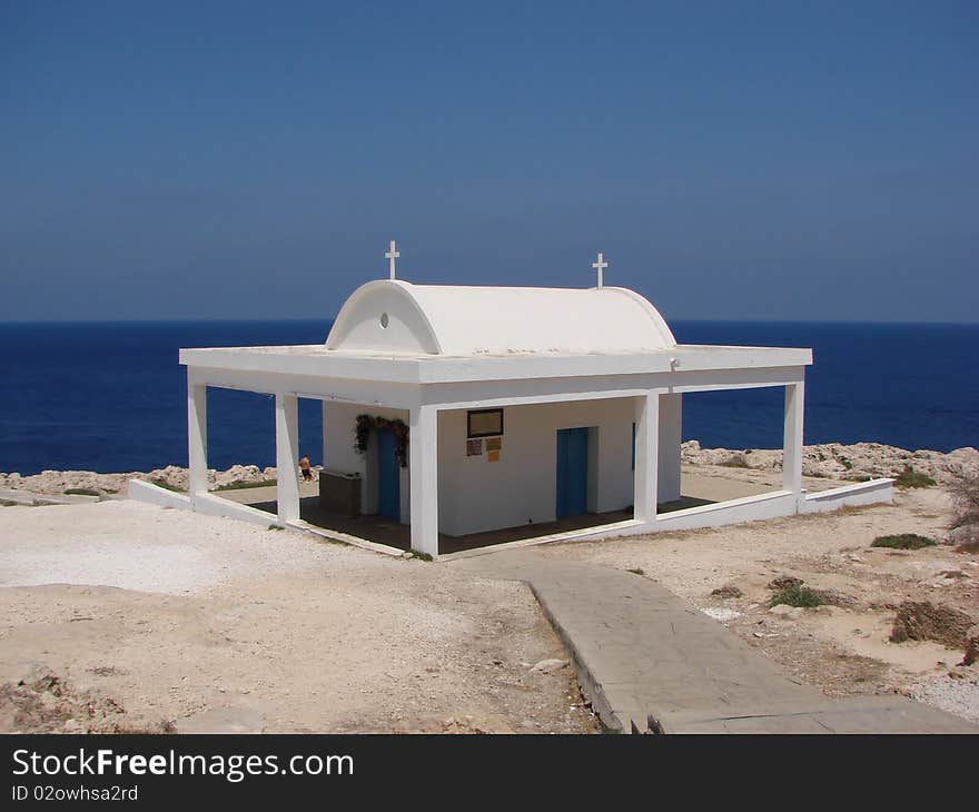 Greek orthodox church on Cyprus near Cavo or Capo Grecko called Agii Anargyri. Greek orthodox church on Cyprus near Cavo or Capo Grecko called Agii Anargyri