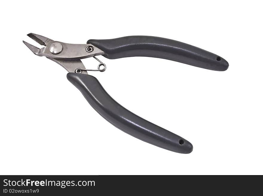 Wire cutter isolated on the white