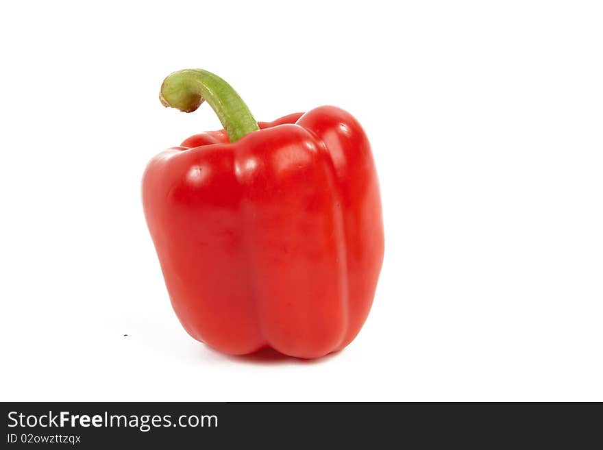 Red Paprika on White Isolated Background. Red Paprika on White Isolated Background