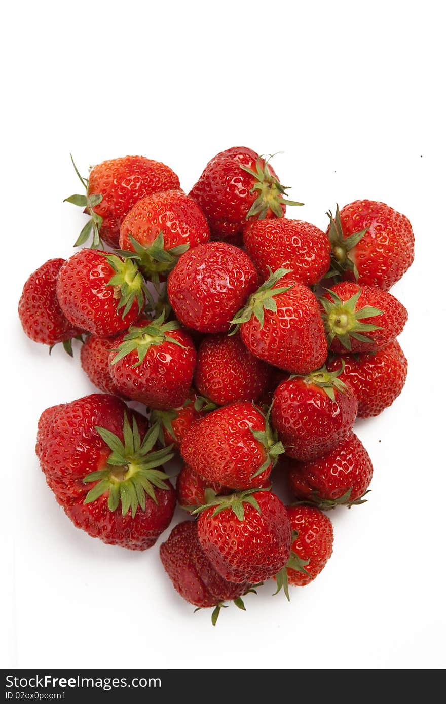 Fresh Red Strawberries on a White Isolated Background. Fresh Red Strawberries on a White Isolated Background