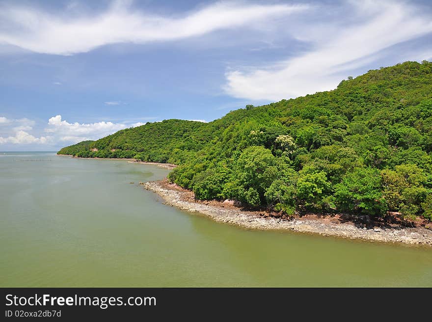 Thai sea at kham-nu, chantaburi, thaialand