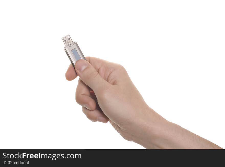 Well shaped hand with an USB flash