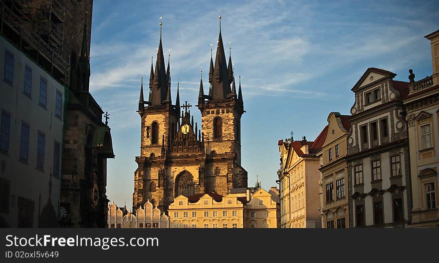 An ancient castle in the center of Prague