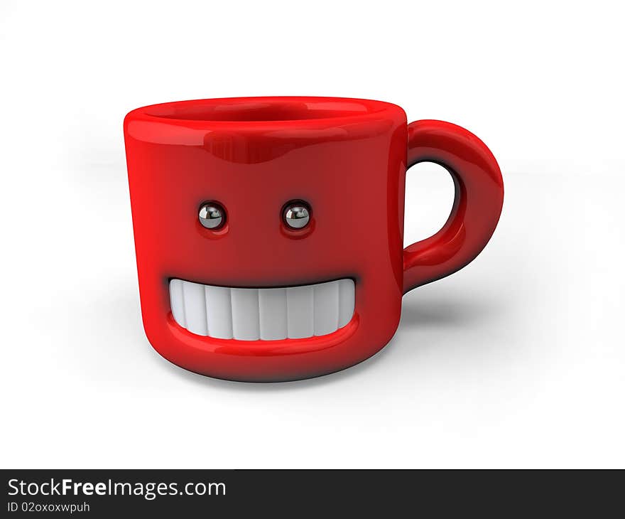 Red smiling cup