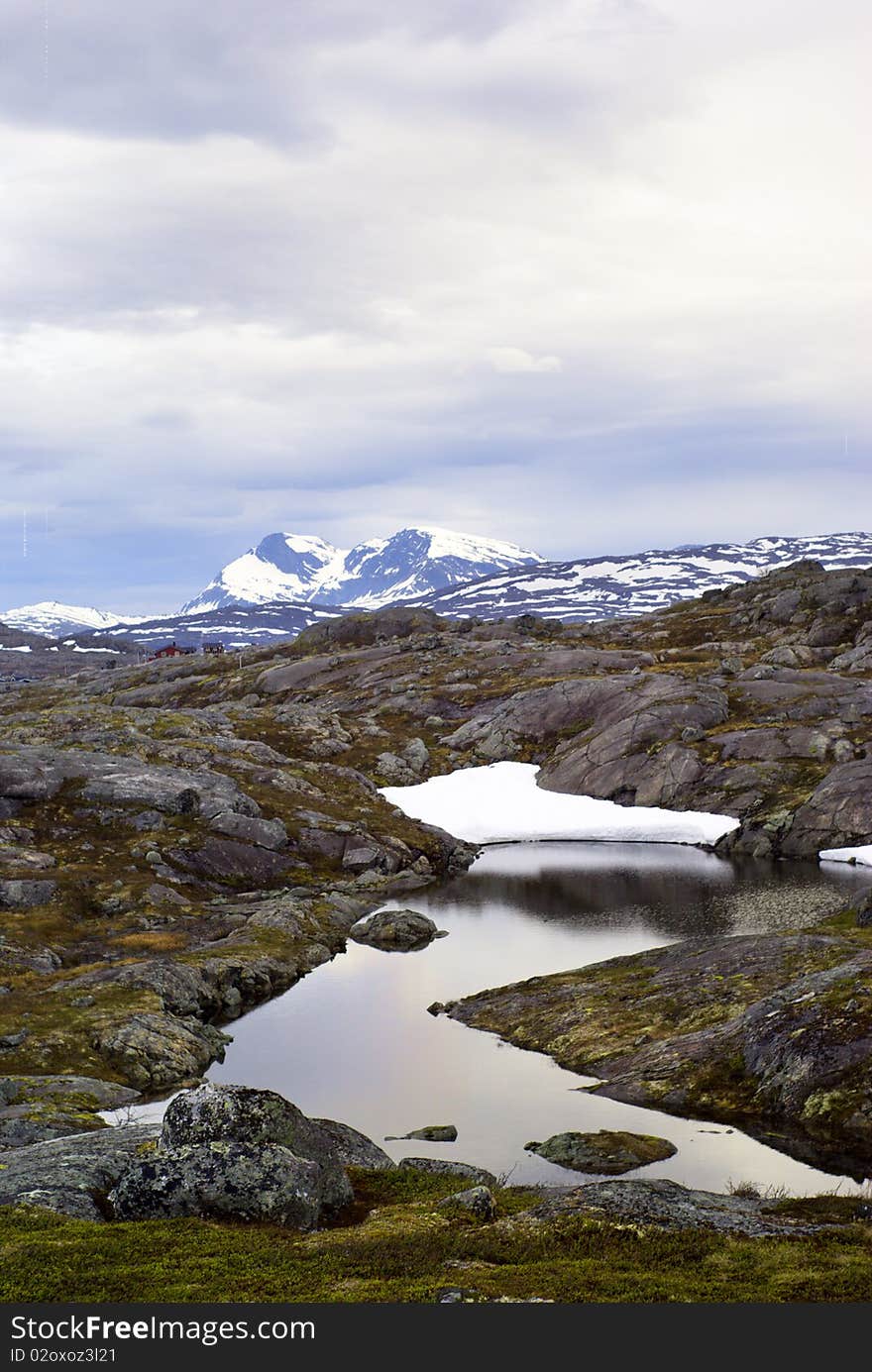 Mountain Landscape With The Cloudy Sky