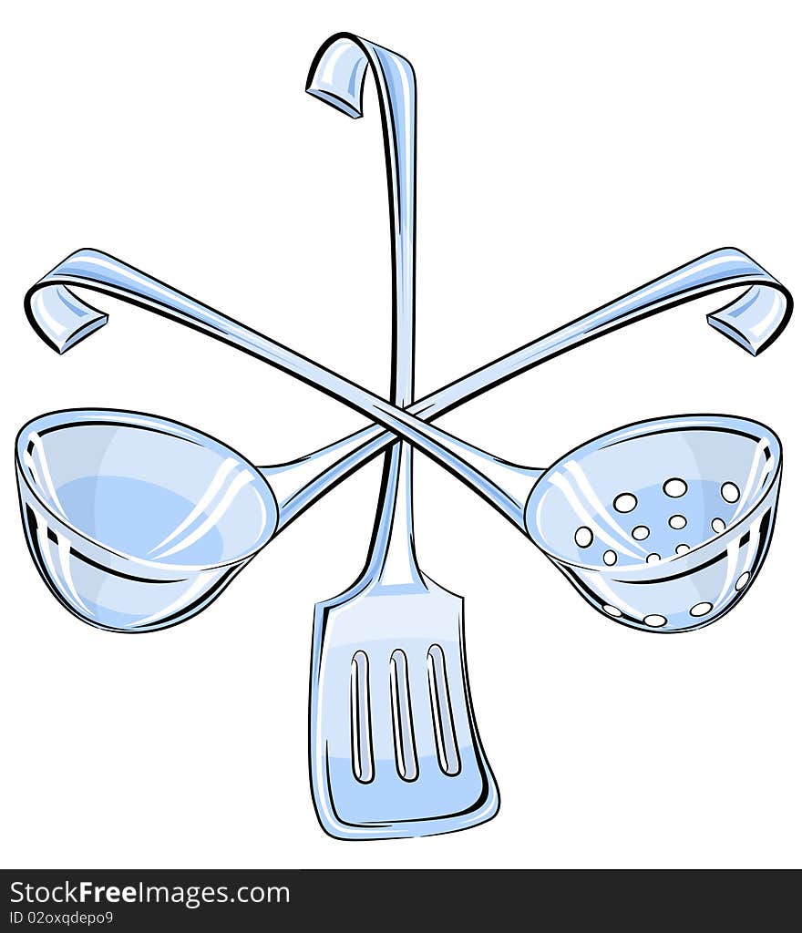 Set kitchen utensils vector illustration