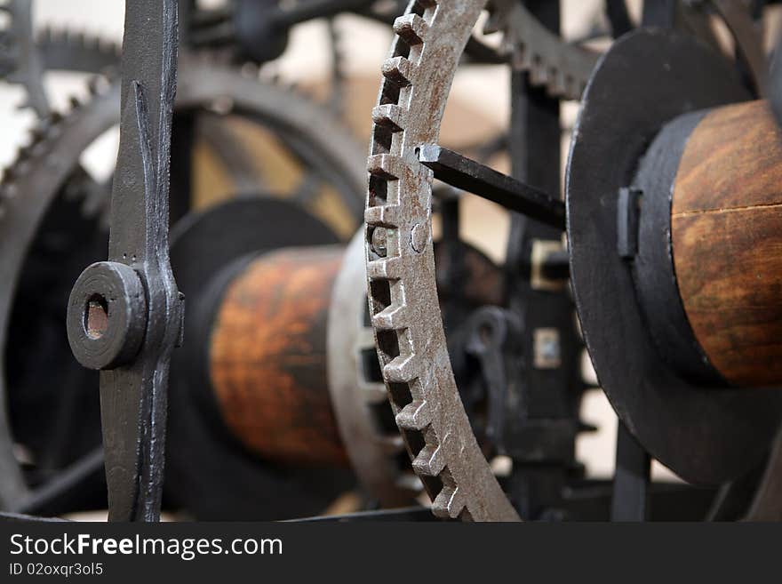 Detail of old machine cog wheels