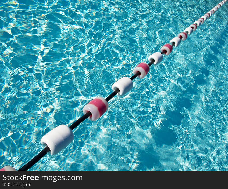 Light blue water of the pool