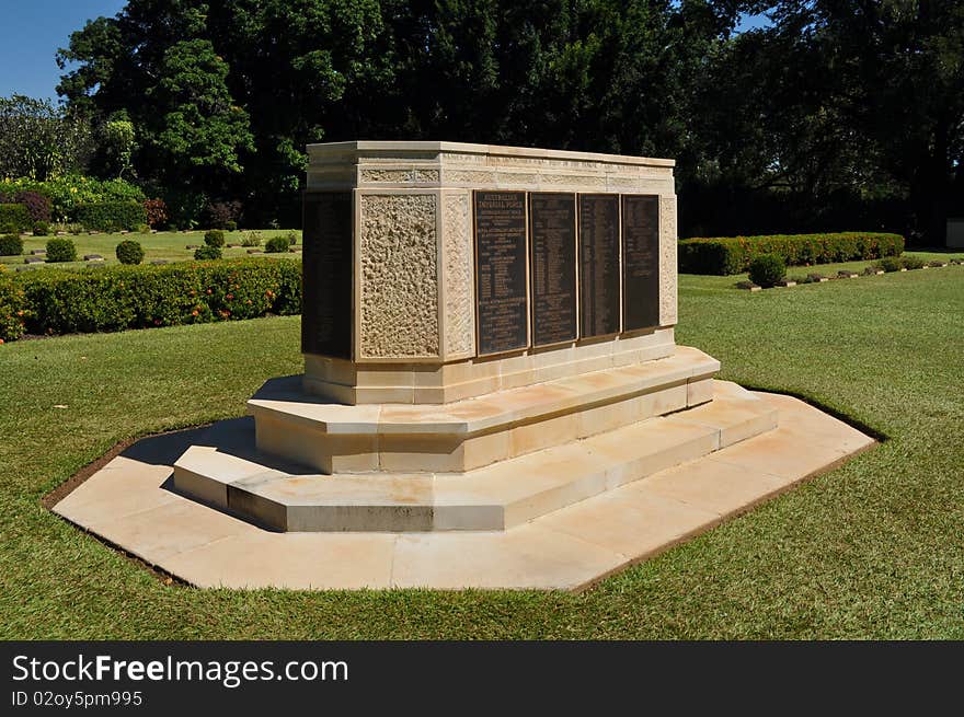 Adelaide River War Cemetry monument