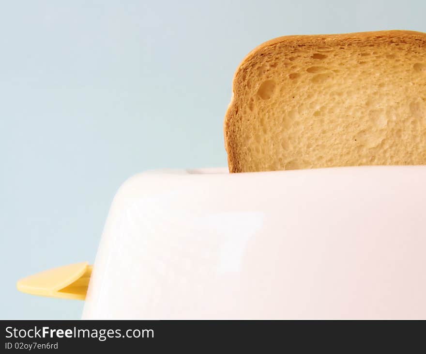 Toaster with fresh bread in a retro style. Toaster with fresh bread in a retro style