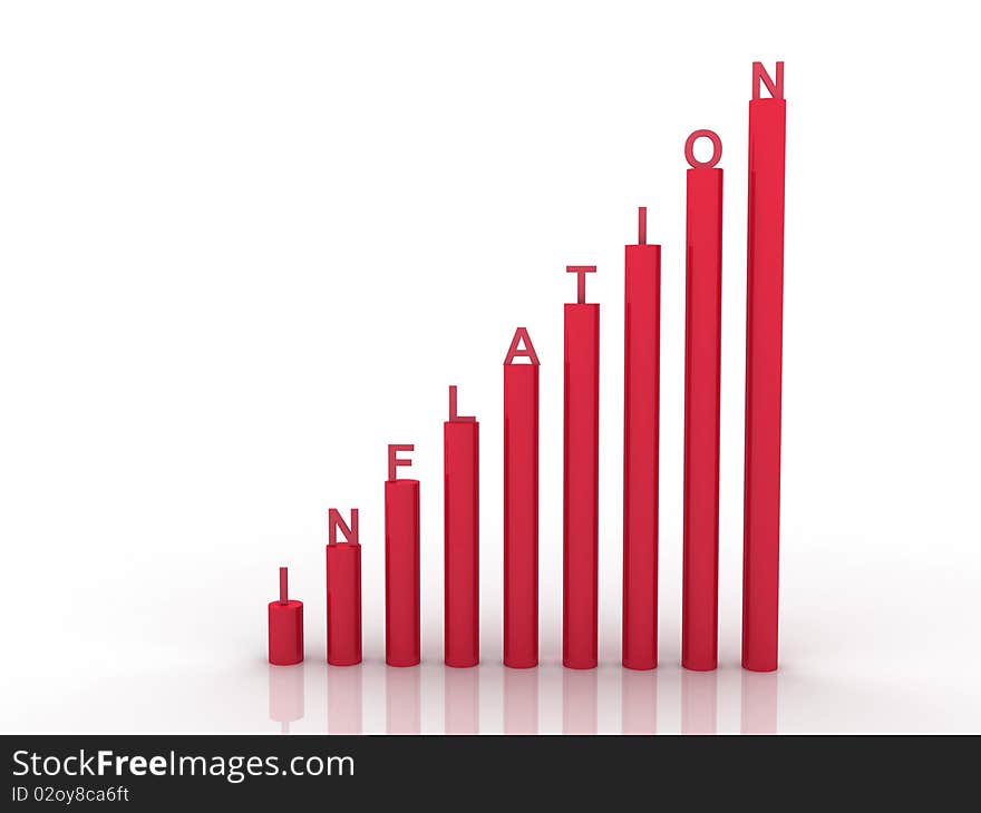 3d graph showing rise in profits or earnings / illustration