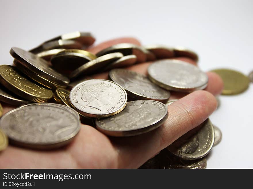 Australian dollars in coins. From 10 cent to 2 dollars coins. Coins are quite old and antique.