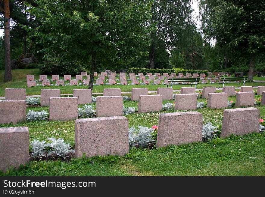 Rows of soldier graves in a graveyard. Rows of soldier graves in a graveyard