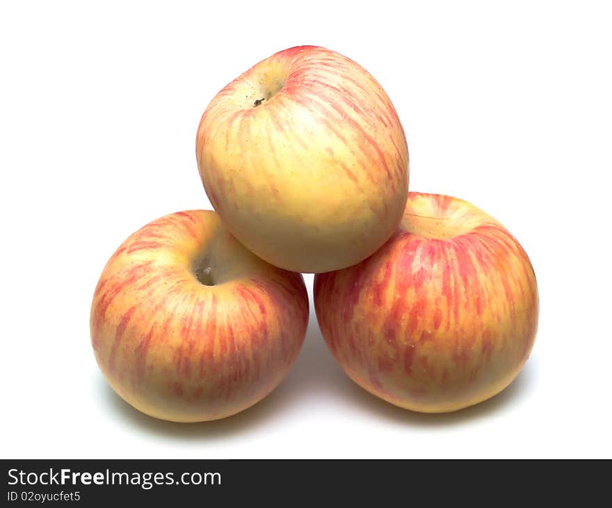 Group of red apples isolated on a white background