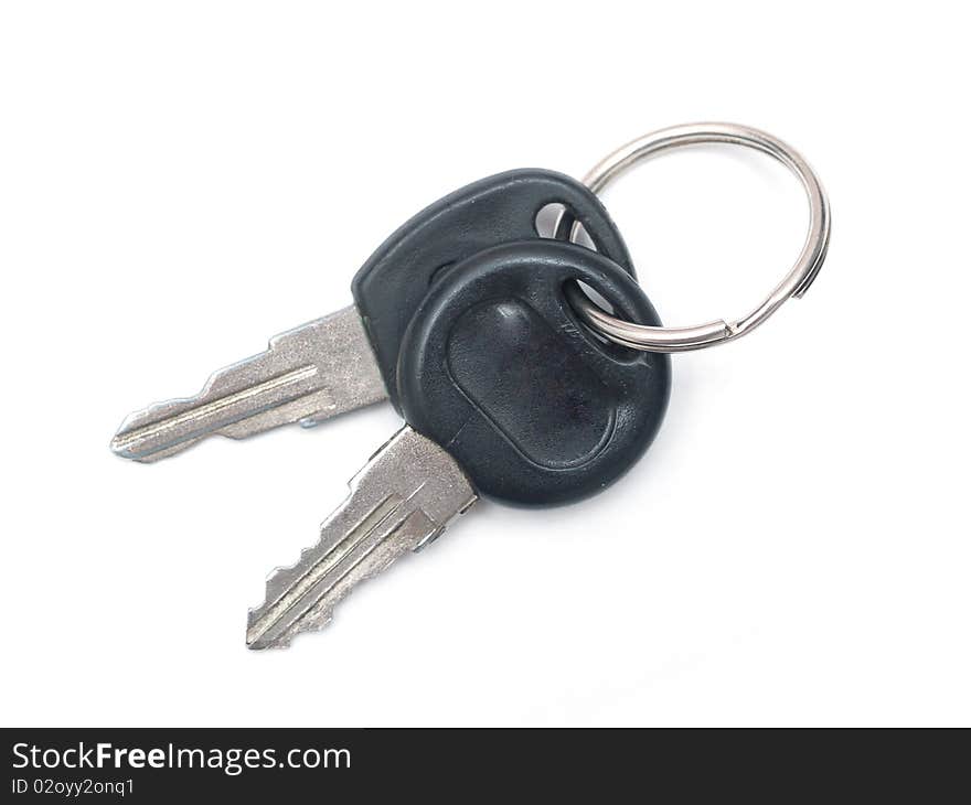 Small group of keys isolated on a white background