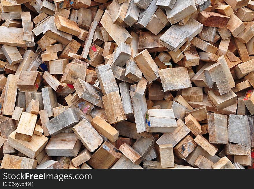 Wooden chip background close up